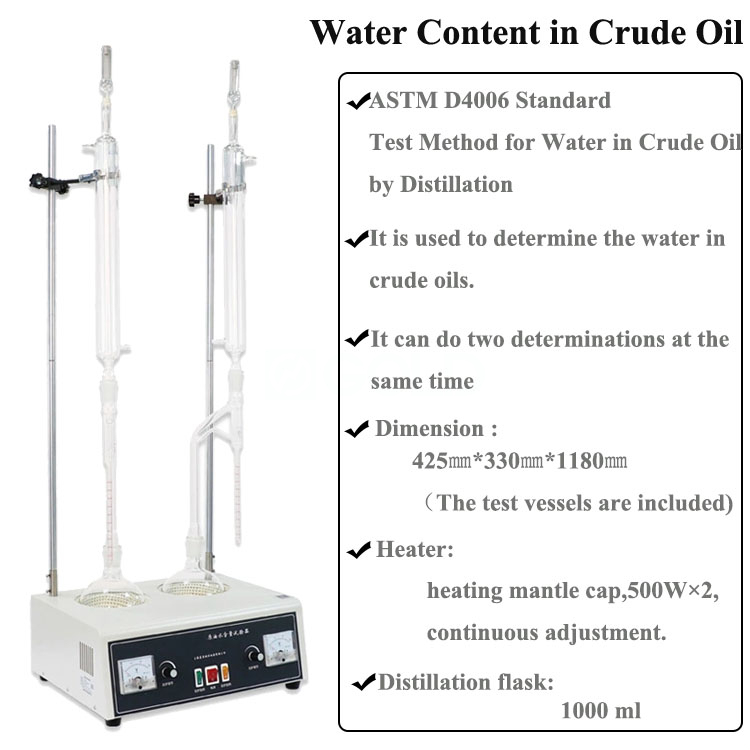 Air ASTM D4006 dalam penganalisa minyak mentah dengan metode distilasi