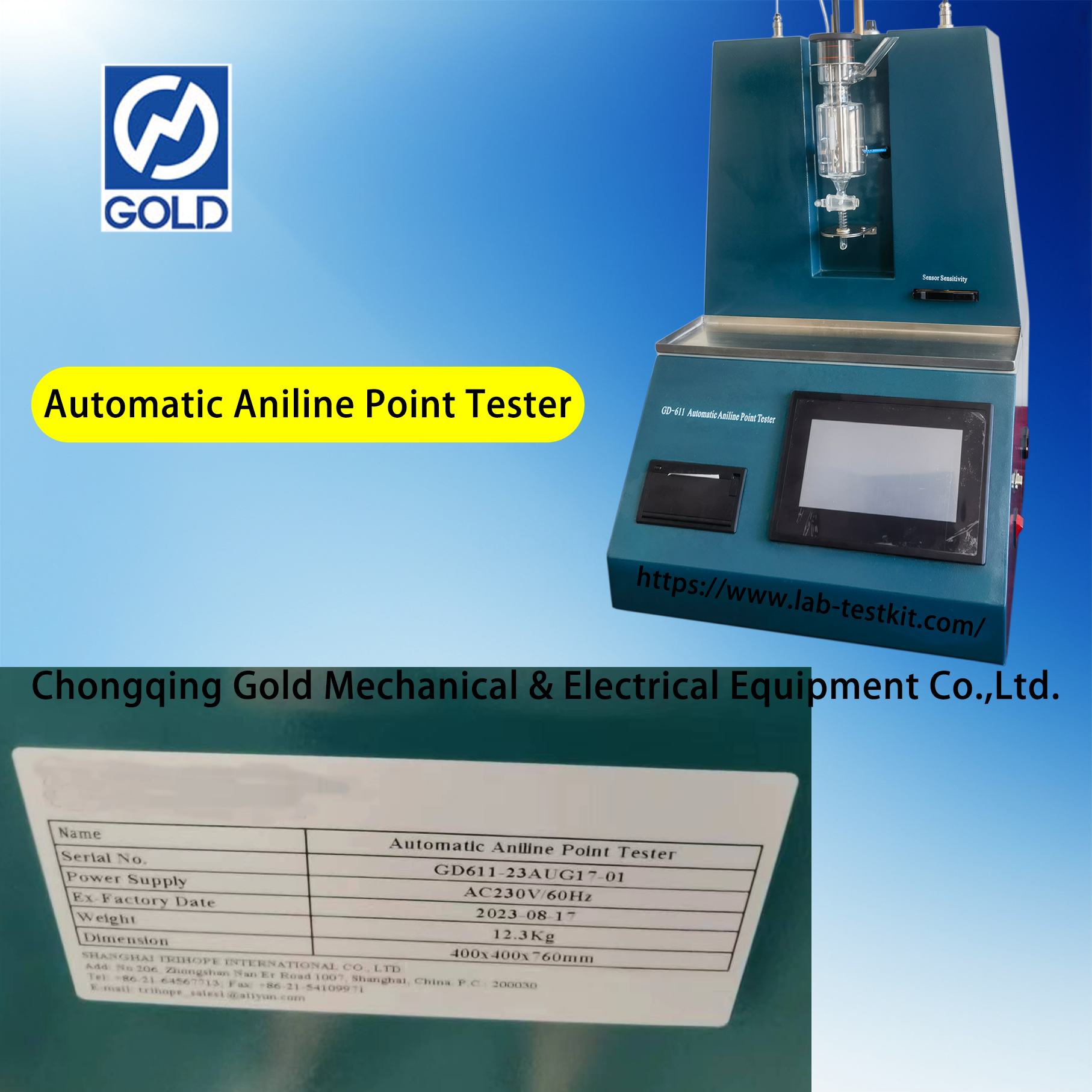 Tester Aniline Point Otomatis ASTM D611