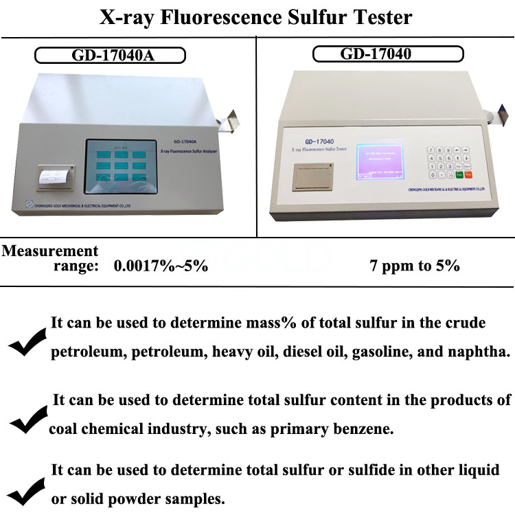 0,0017% ~ 5% Sulfur fluoresensi sinar-X otomatis dalam penganalisa minyak untuk analisis minyak bahan bakar