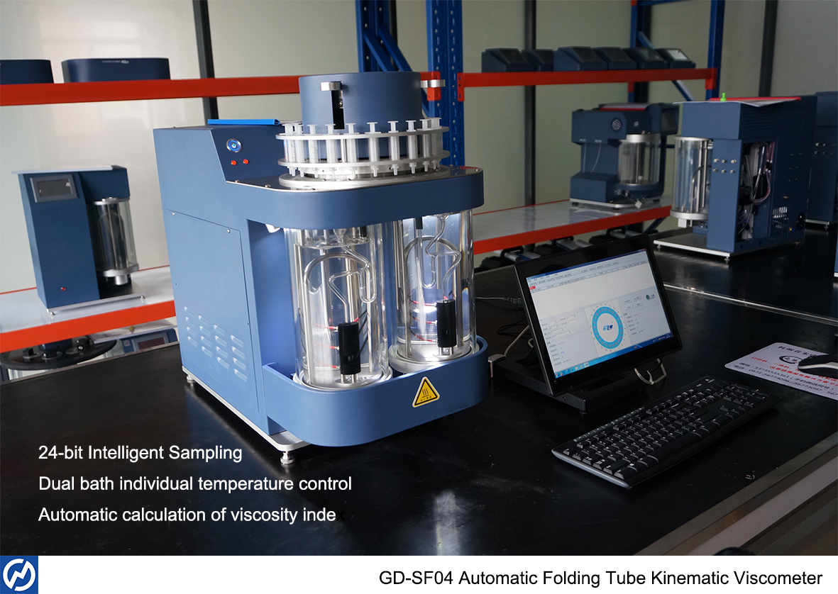 GD-SF04 24-bit Autosampling Houillon Viscometer Otomatis ASTM D7279 D445 D446